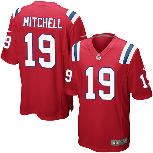 Men's Nike New England Patriots #19 Malcolm Mitchell Game Red Alternate NFL Jersey