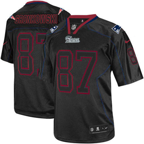 Men's Nike New England Patriots #87 Rob Gronkowski Elite Lights Out Black NFL Jersey