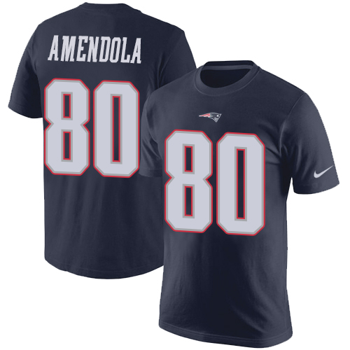 NFL Nike New England Patriots #80 Danny Amendola Navy Blue Rush Pride Name & Number T-Shirt