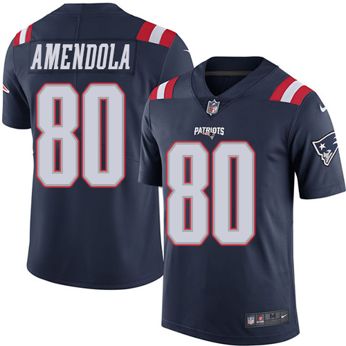 Men's Nike New England Patriots #80 Danny Amendola Limited Navy Blue Rush Vapor Untouchable NFL Jersey