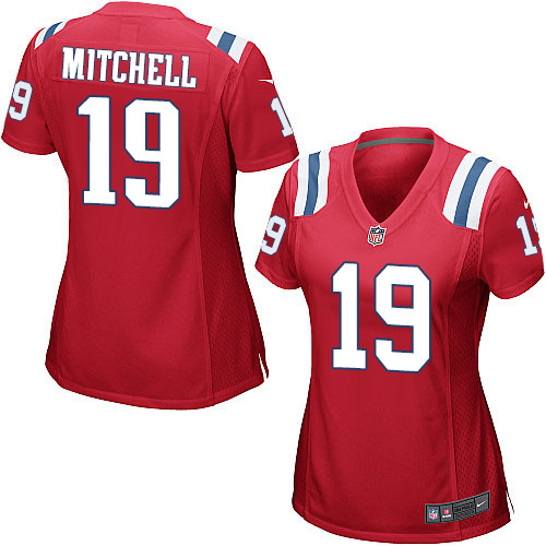 Women's Nike New England Patriots #19 Malcolm Mitchell Game Red Alternate NFL Jersey