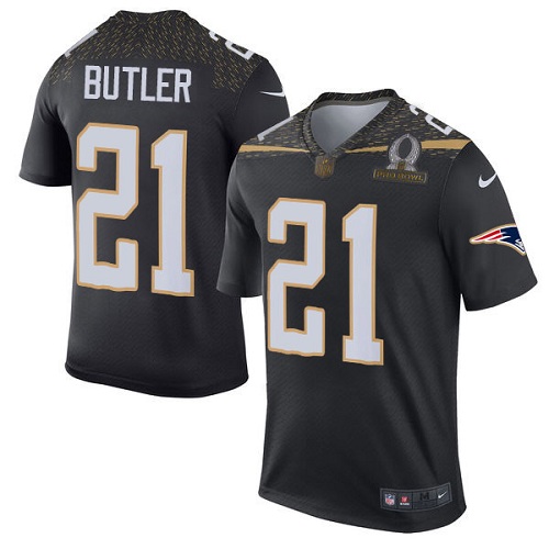Men's Nike New England Patriots #21 Malcolm Butler Elite Black Team Irvin 2016 Pro Bowl NFL Jersey