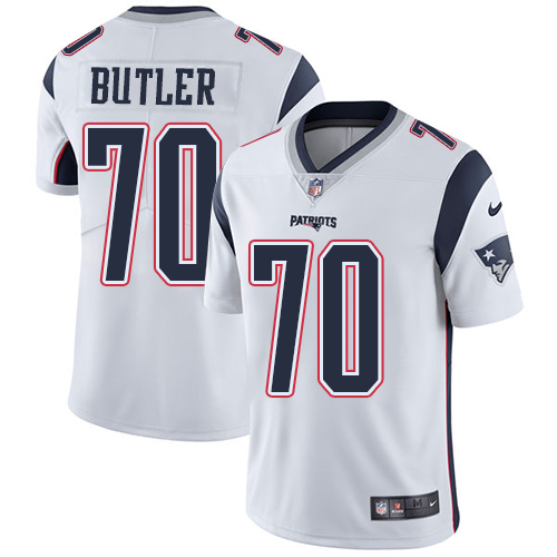 Men's Nike New England Patriots #70 Adam Butler White Vapor Untouchable Limited Player NFL Jersey