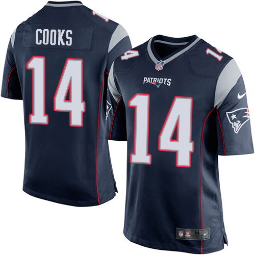 Men's Nike New England Patriots #14 Brandin Cooks Game Navy Blue Team Color NFL Jersey
