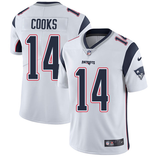 Men's Nike New England Patriots #14 Brandin Cooks White Vapor Untouchable Limited Player NFL Jersey