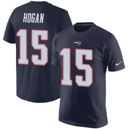 NFL Nike New England Patriots #15 Chris Hogan Navy Blue Rush Pride Name & Number T-Shirt