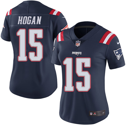 Women's Nike New England Patriots #15 Chris Hogan Limited Navy Blue Rush Vapor Untouchable NFL Jersey