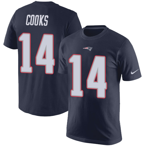 NFL Nike New England Patriots #14 Brandin Cooks Navy Blue Rush Pride Name & Number T-Shirt