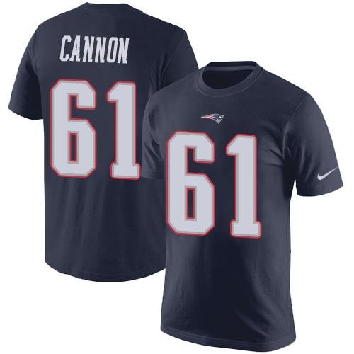 NFL Nike New England Patriots #61 Marcus Cannon Navy Blue Rush Pride Name & Number T-Shirt