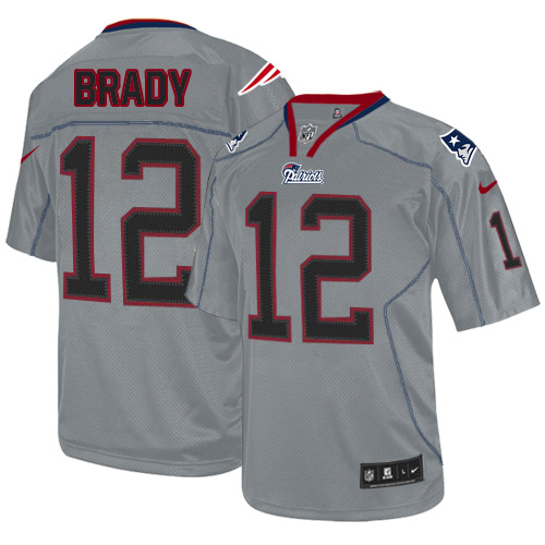 Men's Nike New England Patriots #12 Tom Brady Elite Lights Out Grey NFL Jersey