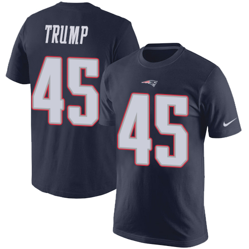 NFL Nike New England Patriots #45 Donald Trump Navy Blue Rush Pride Name & Number T-Shirt