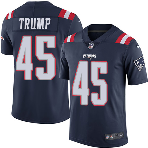 Men's Nike New England Patriots #45 Donald Trump Limited Navy Blue Rush Vapor Untouchable NFL Jersey