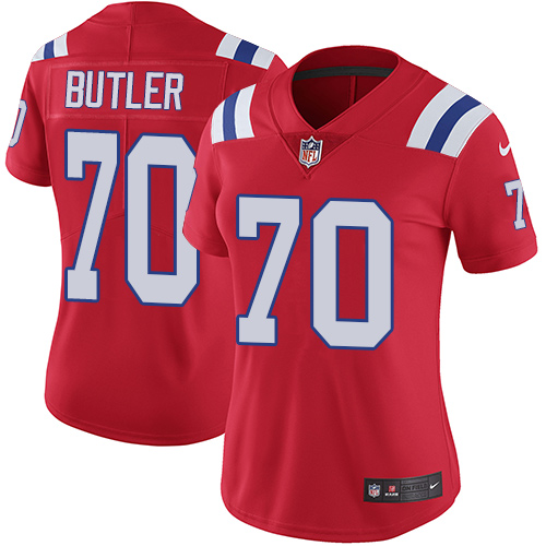 Women's Nike New England Patriots #70 Adam Butler Red Alternate Vapor Untouchable Limited Player NFL Jersey