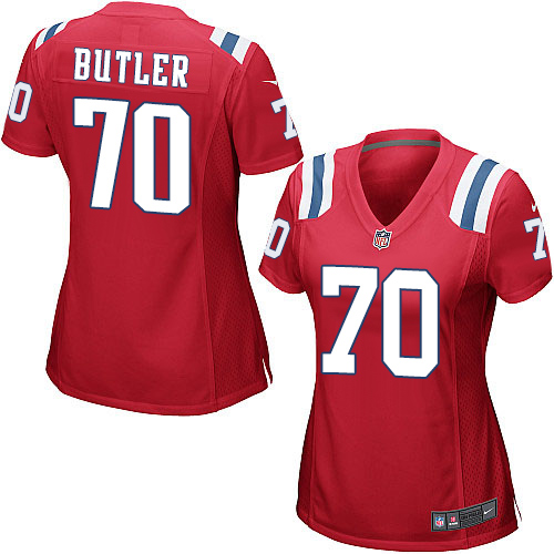 Women's Nike New England Patriots #70 Adam Butler Game Red Alternate NFL Jersey