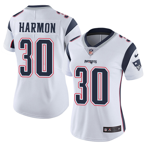 Women's Nike New England Patriots #30 Duron Harmon White Vapor Untouchable Limited Player NFL Jersey