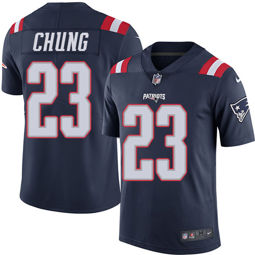 Men's Nike New England Patriots #23 Patrick Chung Limited Navy Blue Rush Vapor Untouchable NFL Jersey