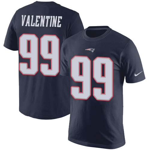 NFL Nike New England Patriots #99 Vincent Valentine Navy Blue Rush Pride Name & Number T-Shirt