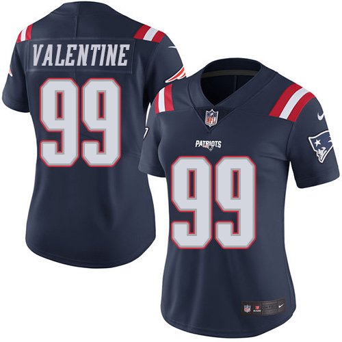 Women's Nike New England Patriots #99 Vincent Valentine Limited Navy Blue Rush Vapor Untouchable NFL Jersey