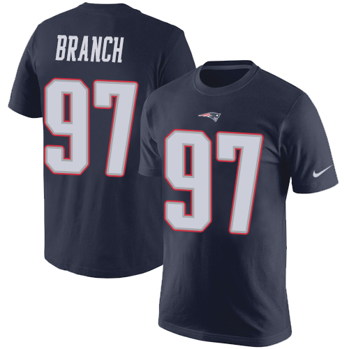 NFL Nike New England Patriots #97 Alan Branch Navy Blue Rush Pride Name & Number T-Shirt