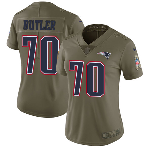 Women's Nike New England Patriots #70 Adam Butler Limited Olive 2017 Salute to Service NFL Jersey