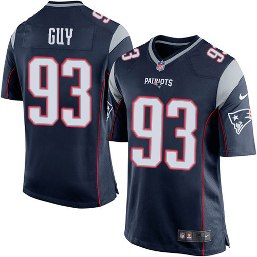 Men's Nike New England Patriots #93 Lawrence Guy Game Navy Blue Team Color NFL Jersey