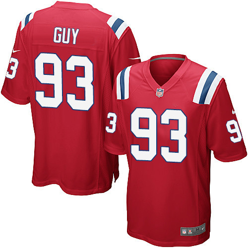 Men's Nike New England Patriots #93 Lawrence Guy Game Red Alternate NFL Jersey