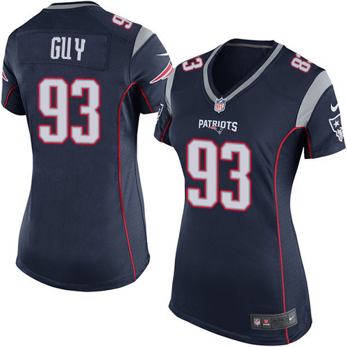 Women's Nike New England Patriots #93 Lawrence Guy Game Navy Blue Team Color NFL Jersey