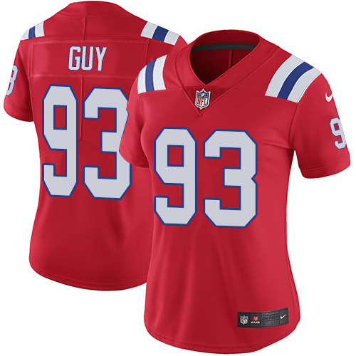Women's Nike New England Patriots #93 Lawrence Guy Red Alternate Vapor Untouchable Limited Player NFL Jersey