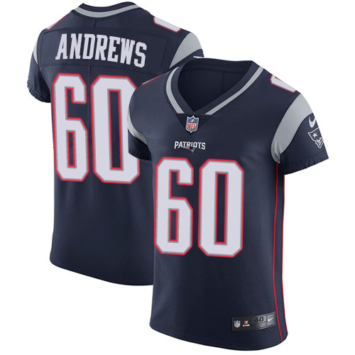 Men's Nike New England Patriots #60 David Andrews Navy Blue Team Color Vapor Untouchable Elite Player NFL Jersey
