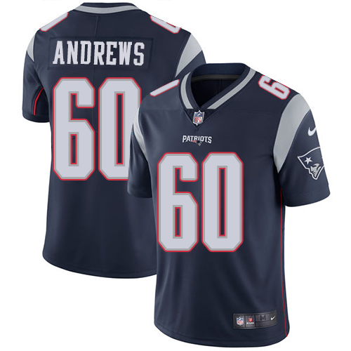 Men's Nike New England Patriots #60 David Andrews Navy Blue Team Color Vapor Untouchable Limited Player NFL Jersey
