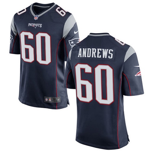 Men's Nike New England Patriots #60 David Andrews Game Navy Blue Team Color NFL Jersey