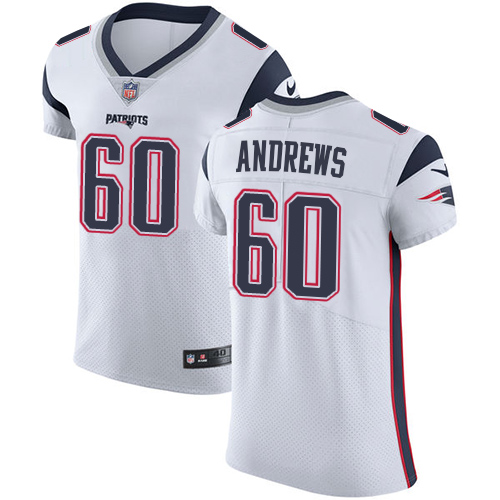 Men's Nike New England Patriots #60 David Andrews White Vapor Untouchable Elite Player NFL Jersey