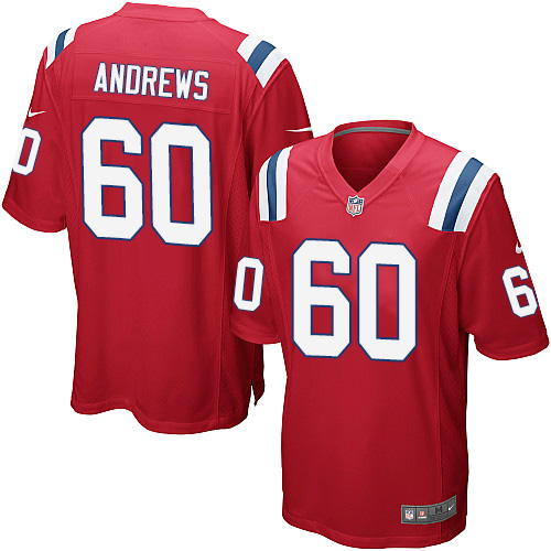 Men's Nike New England Patriots #60 David Andrews Game Red Alternate NFL Jersey