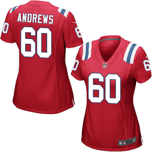 Women's Nike New England Patriots #60 David Andrews Game Red Alternate NFL Jersey