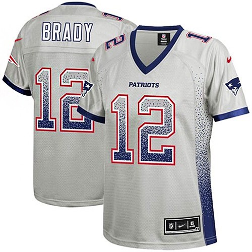 Women's Nike New England Patriots #12 Tom Brady Elite Grey Drift Fashion NFL Jersey