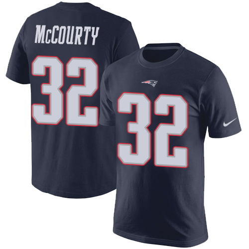 NFL Nike New England Patriots #32 Devin McCourty Navy Blue Rush Pride Name & Number T-Shirt
