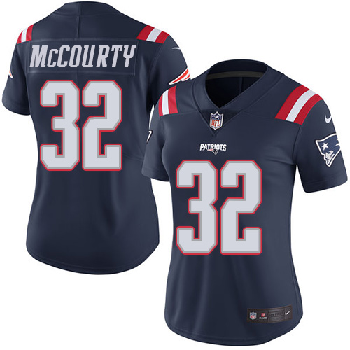 Women's Nike New England Patriots #32 Devin McCourty Limited Navy Blue Rush Vapor Untouchable NFL Jersey