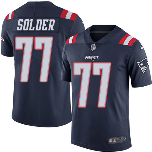 Youth Nike New England Patriots #77 Nate Solder Limited Navy Blue Rush Vapor Untouchable NFL Jersey