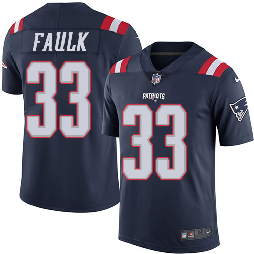 Men's Nike New England Patriots #33 Kevin Faulk Limited Navy Blue Rush Vapor Untouchable NFL Jersey