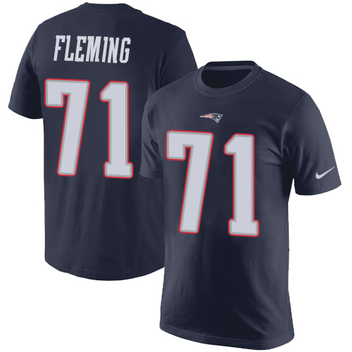 NFL Nike New England Patriots #71 Cameron Fleming Navy Blue Rush Pride Name & Number T-Shirt