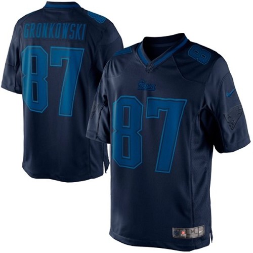 Men's Nike New England Patriots #87 Rob Gronkowski Navy Blue Drenched Limited NFL Jersey