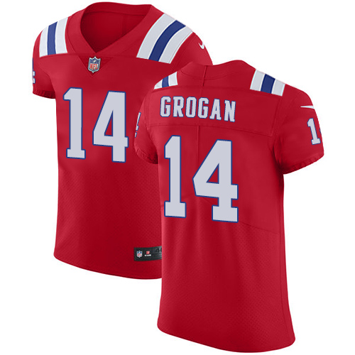 Men's Nike New England Patriots #14 Steve Grogan Red Alternate Vapor Untouchable Elite Player NFL Jersey