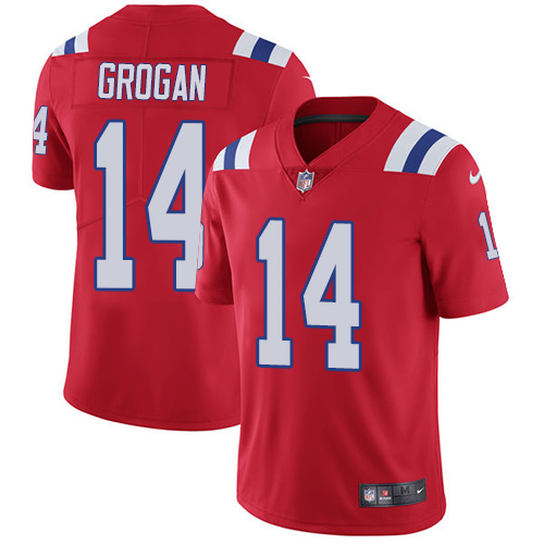 Men's Nike New England Patriots #14 Steve Grogan Red Alternate Vapor Untouchable Limited Player NFL Jersey