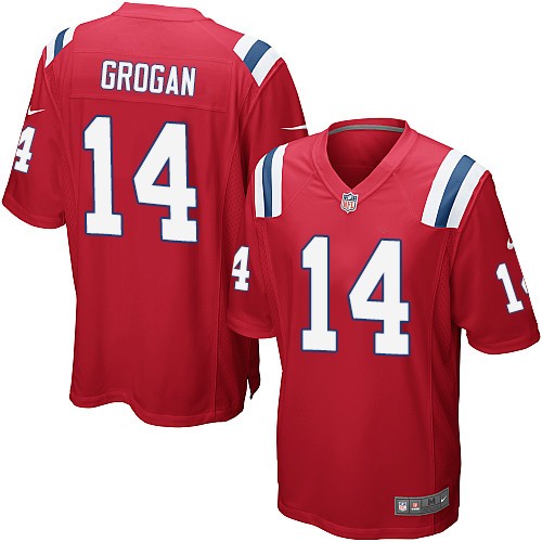 Men's Nike New England Patriots #14 Steve Grogan Game Red Alternate NFL Jersey
