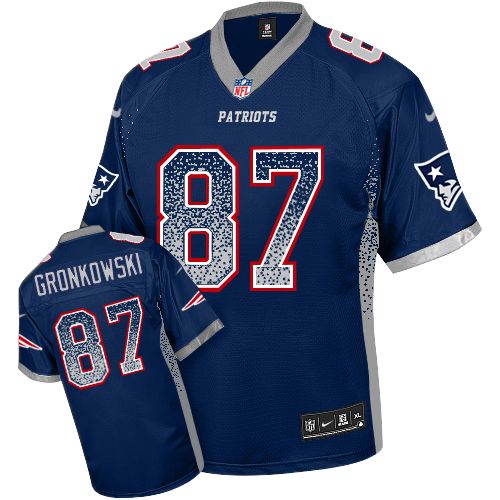 Men's Nike New England Patriots #87 Rob Gronkowski Elite Navy Blue Drift Fashion NFL Jersey