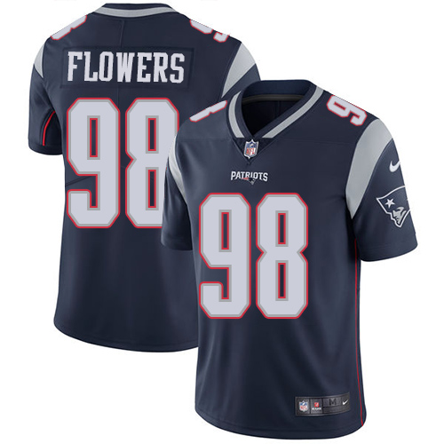 Men's Nike New England Patriots #98 Trey Flowers Navy Blue Team Color Vapor Untouchable Limited Player NFL Jersey