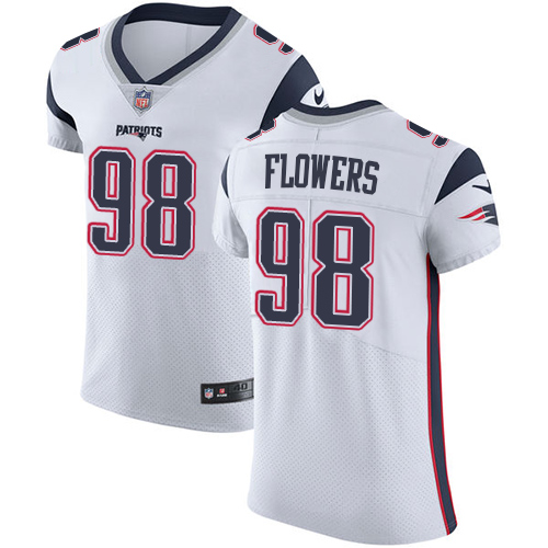 Men's Nike New England Patriots #98 Trey Flowers White Vapor Untouchable Elite Player NFL Jersey