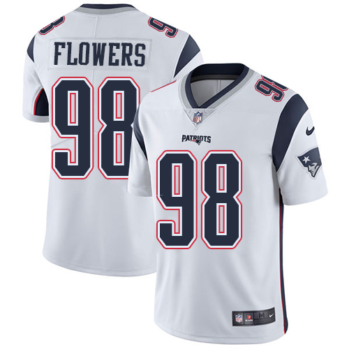 Men's Nike New England Patriots #98 Trey Flowers White Vapor Untouchable Limited Player NFL Jersey