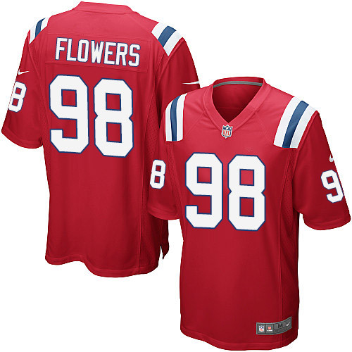Men's Nike New England Patriots #98 Trey Flowers Game Red Alternate NFL Jersey