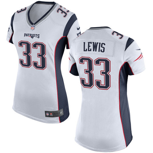 Women's Nike New England Patriots #33 Dion Lewis Game White NFL Jersey